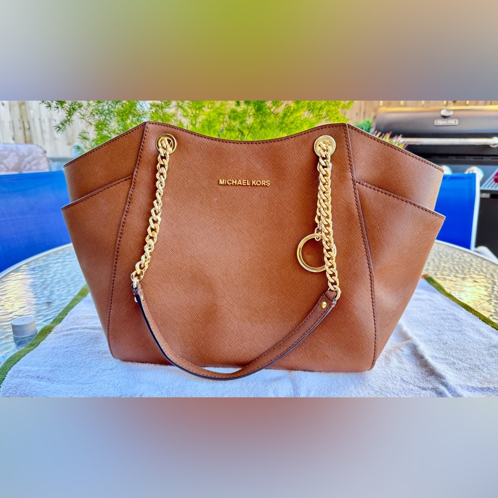 Michael Kors Tan Tote with Gold Accents